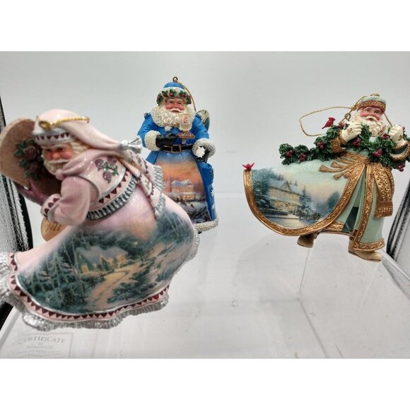 Thomas Kinkade Old World Santa Ornament Sets #1 & #2- Ashton-Drake Galleries - Picture 5 of 13